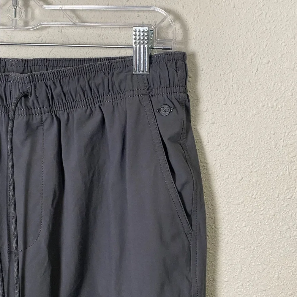 Calla Sport Gray Cargo Jogger Pants Elastic Waist Drawstring Athleisure Stretch